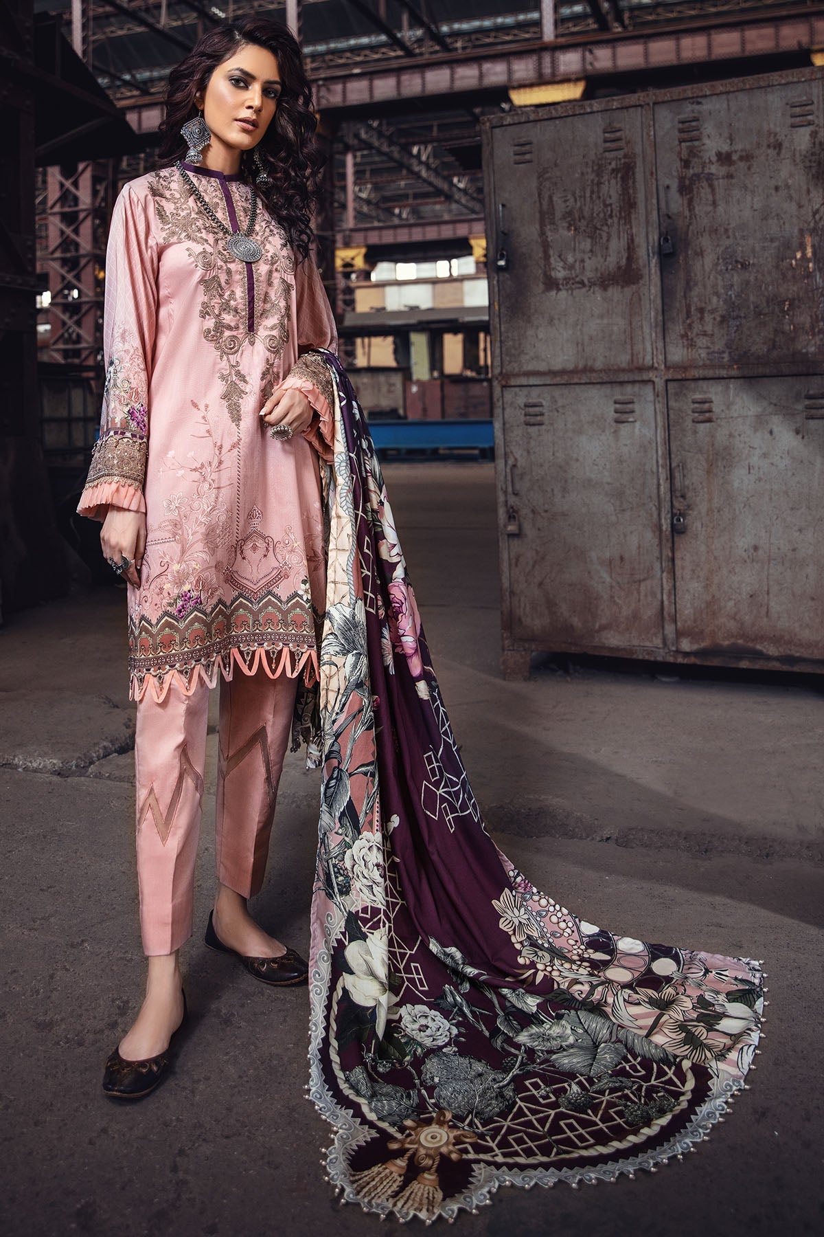 2629-SALMON DIGITAL PRINTED LINEN UNSTITCHED