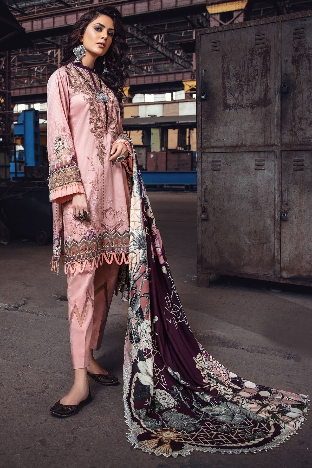 2629-SALMON DIGITAL PRINTED LINEN UNSTITCHED