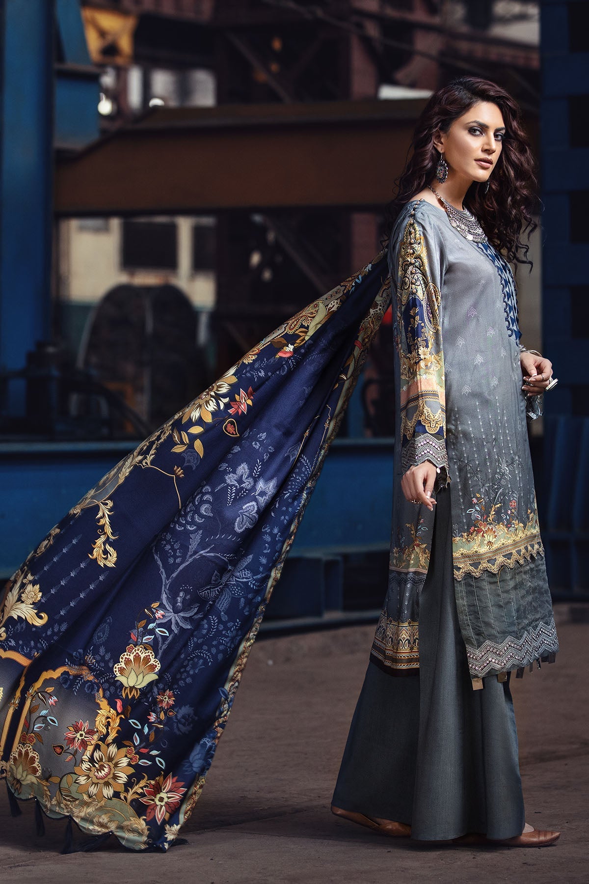 2627-STEEL-GREY DIGITAL PRINTED LINEN UNSTITCHED