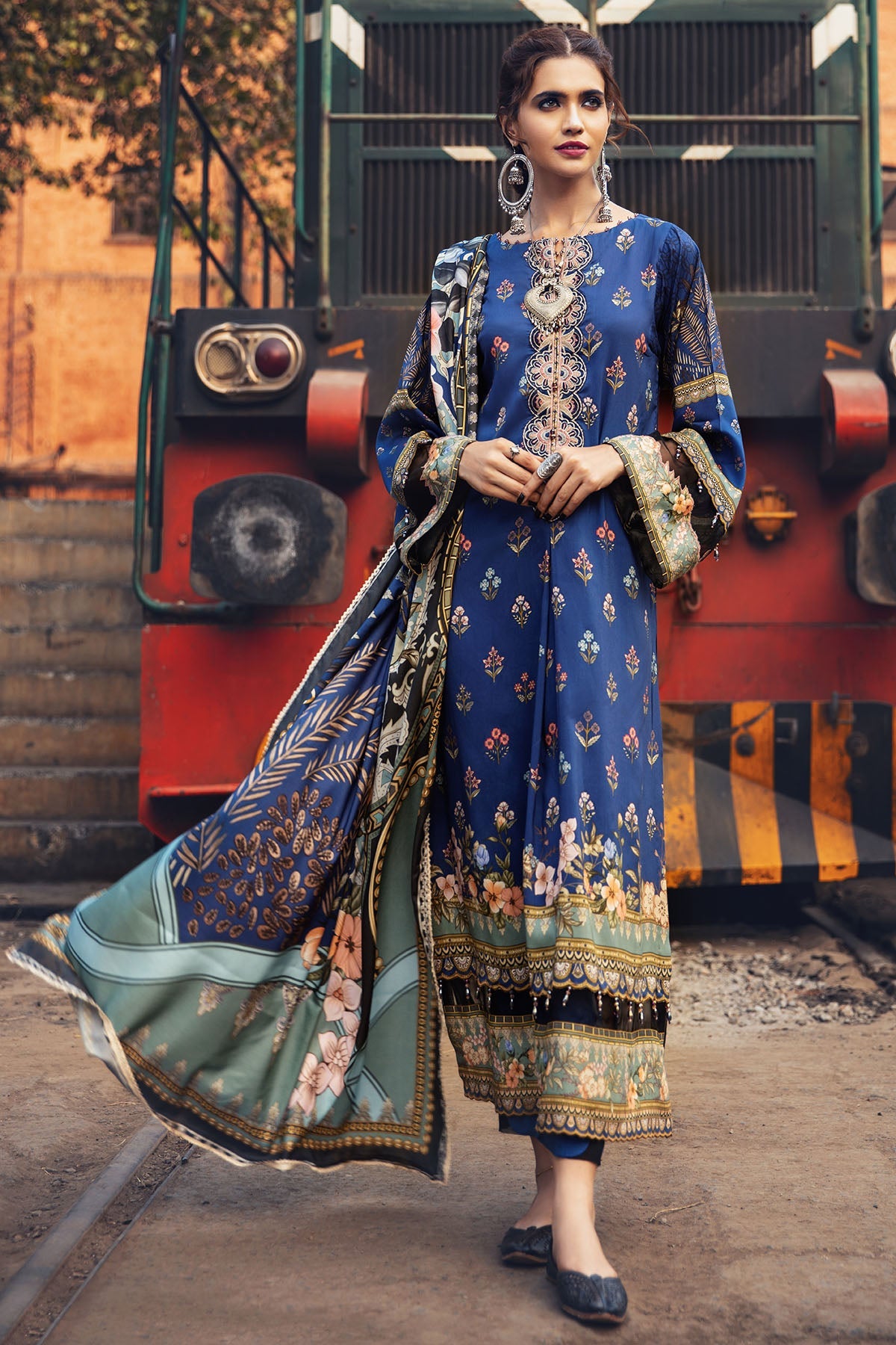 2569-INDIGO DIGITAL PRINTED LINEN UNSTITCHED