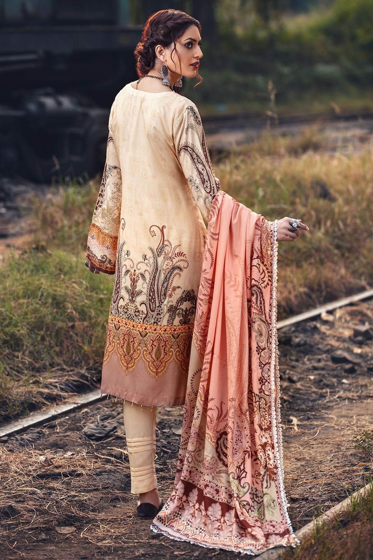2626-NATURAL-BEIGE DIGITAL PRINTED LINEN UNSTITCHED
