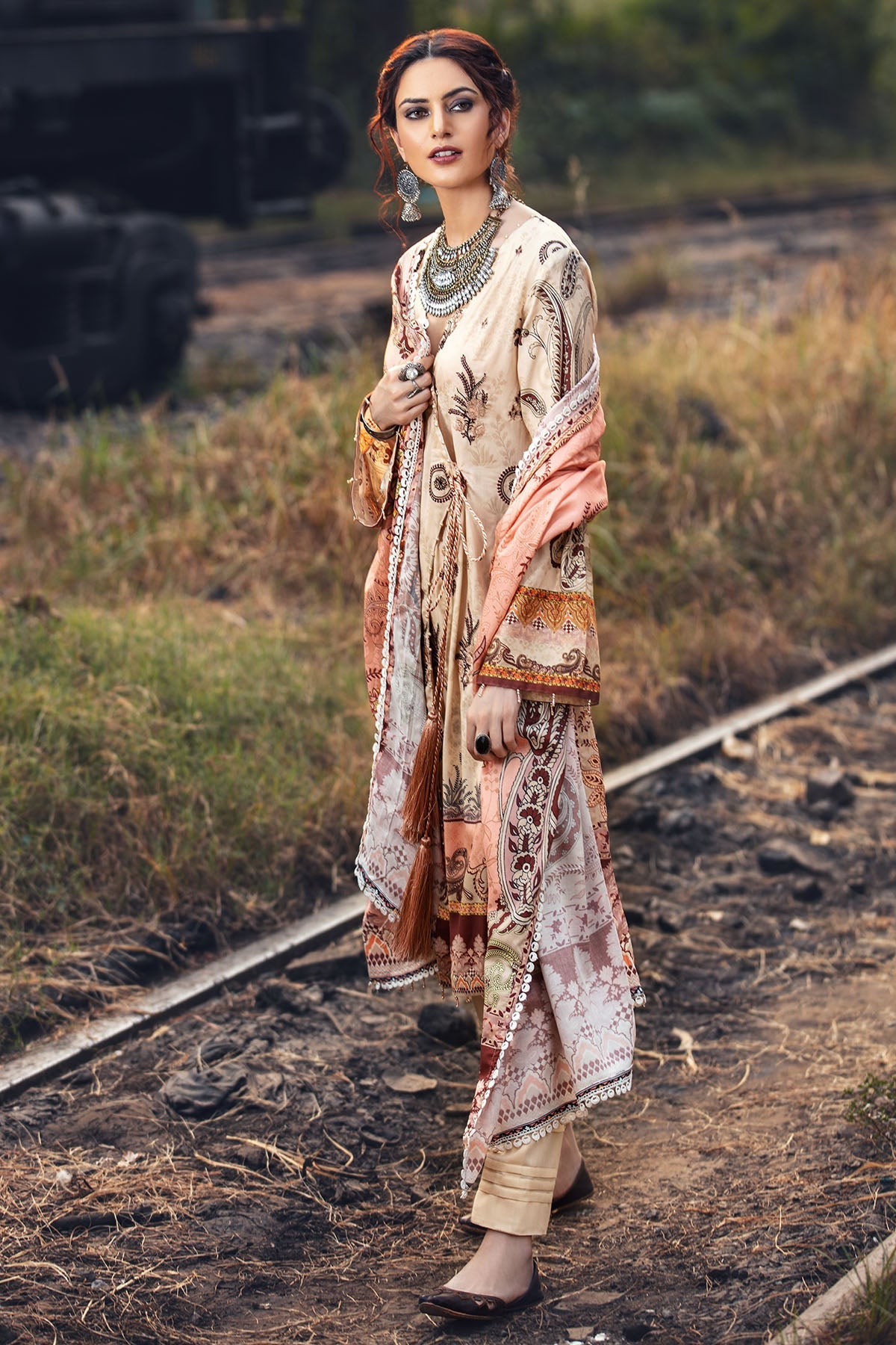 2626-NATURAL-BEIGE DIGITAL PRINTED LINEN UNSTITCHED