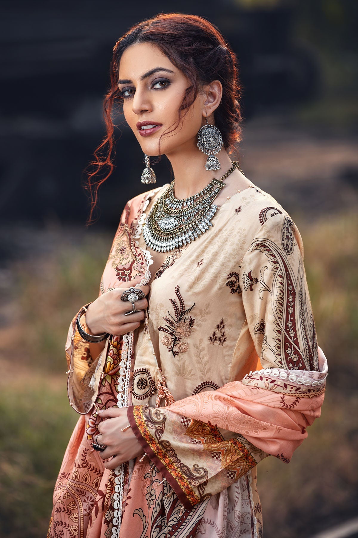2626-NATURAL-BEIGE DIGITAL PRINTED LINEN UNSTITCHED
