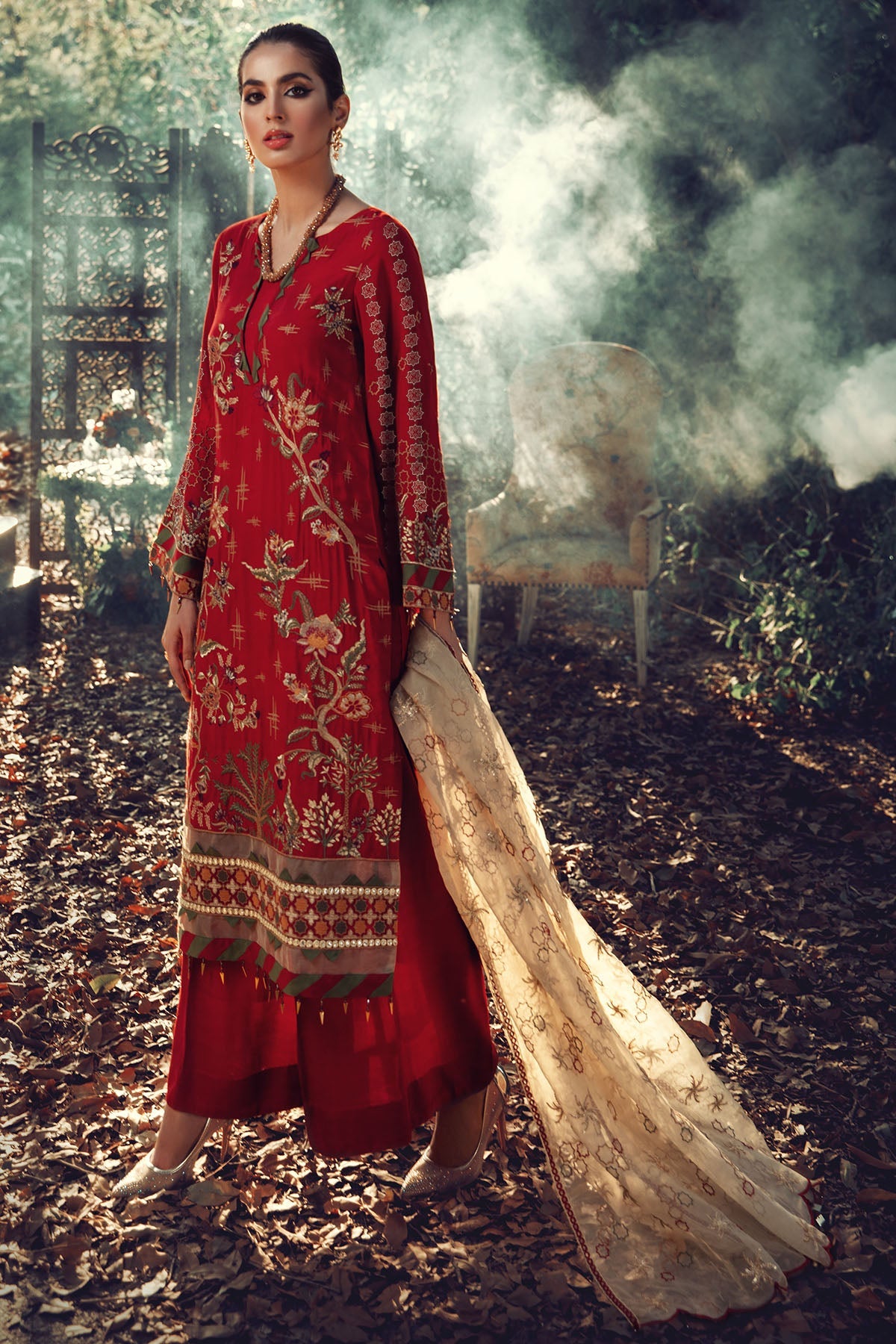 2702-MAHTAB EMBROIDERED LINEN UNSTITCHED