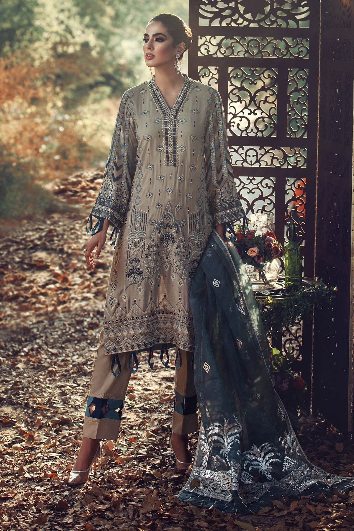 2701-TENUE-DU-JOUR EMBROIDERED LINEN UNSTITCHED
