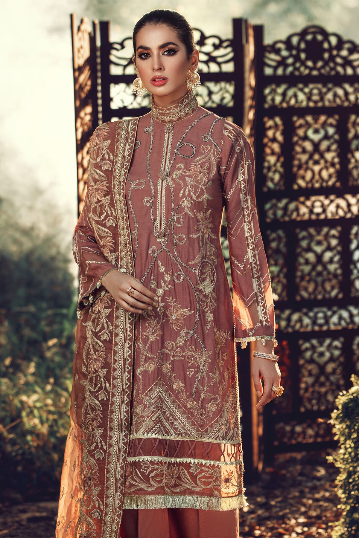 2707-ORCHID-PINK EMBROIDERED LINEN UNSTITCHED