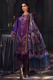 2668-VIOLET EMBROIDERED COTTON SATIN UNSTITCHED