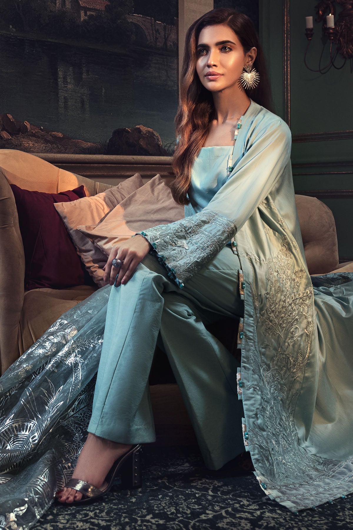 2676-ARCTIC EMBROIDERED COTTON SATIN UNSTITCHED