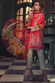 2669-PUNCH EMBROIDERED COTTON SATIN UNSTITCHED