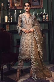 2677-STONE EMBROIDERED COTTON SATIN UNSTITCHED