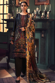 2663-CHARCOAL EMBROIDERED COTTON SATIN UNSTITCHED