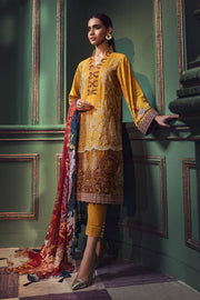 2675-TUSCAN-SUN EMBROIDERED COTTON SATIN UNSTITCHED