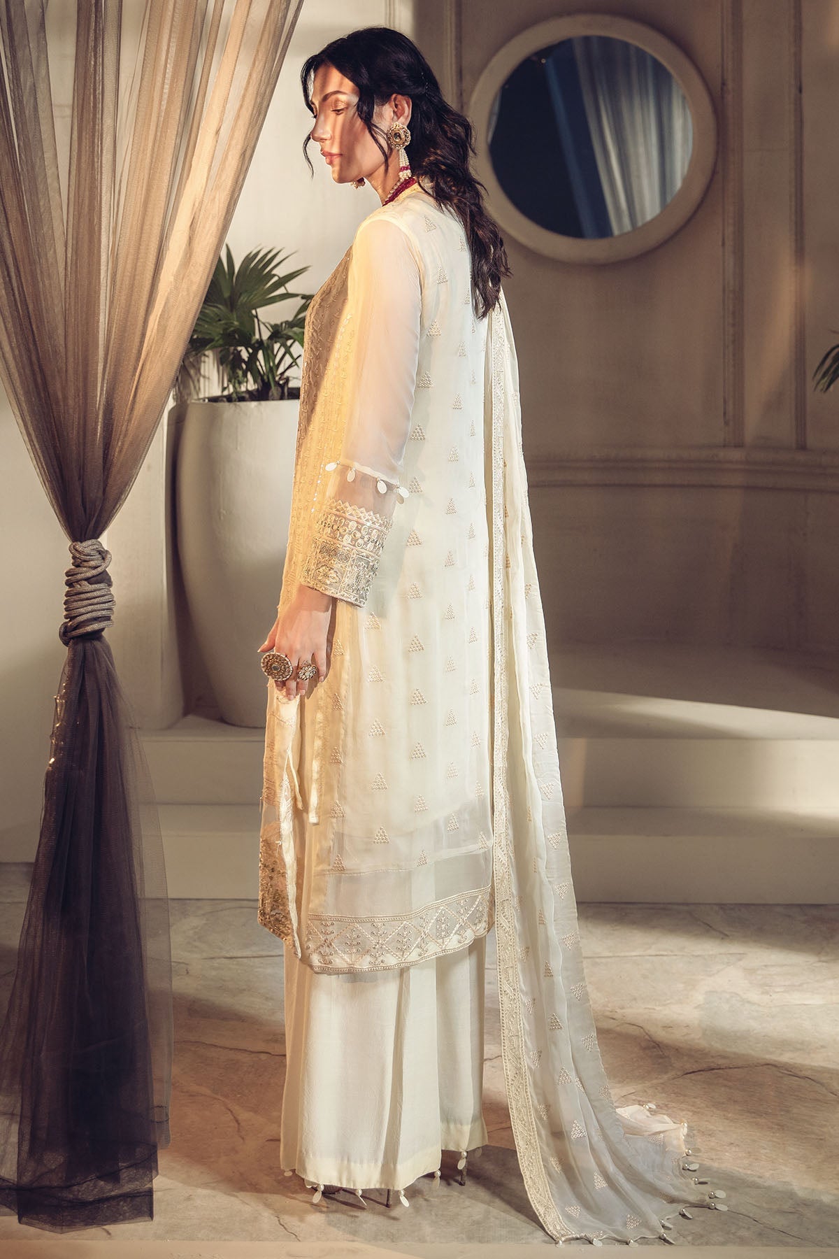 2643-SUGAR-CANE EMBROIDERED BEMBERG CHIFFON UNSTITCHED