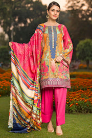 2432-POPPING-PINK DIGITAL PRINTED COTAIL STITCHED
