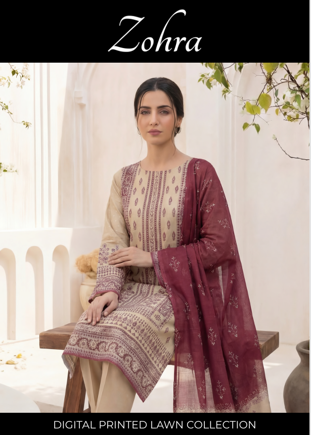 26-ZOHRA- DIGITAL PRINTED LAWN COLLECTIO BY MOTIFZ VOL-2