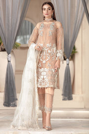 2578-AKAROA EMBROIDERED SILK NET UNSTITCHED