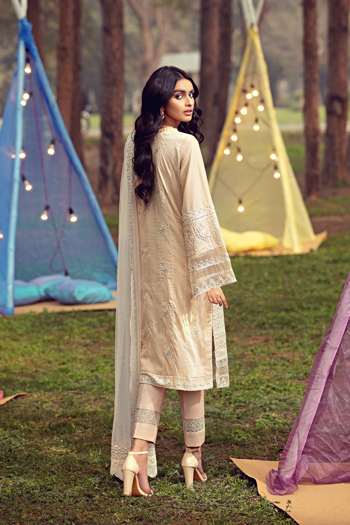 2795-SAND-STONE EMBROIDERED LAWN UNSTITCHED