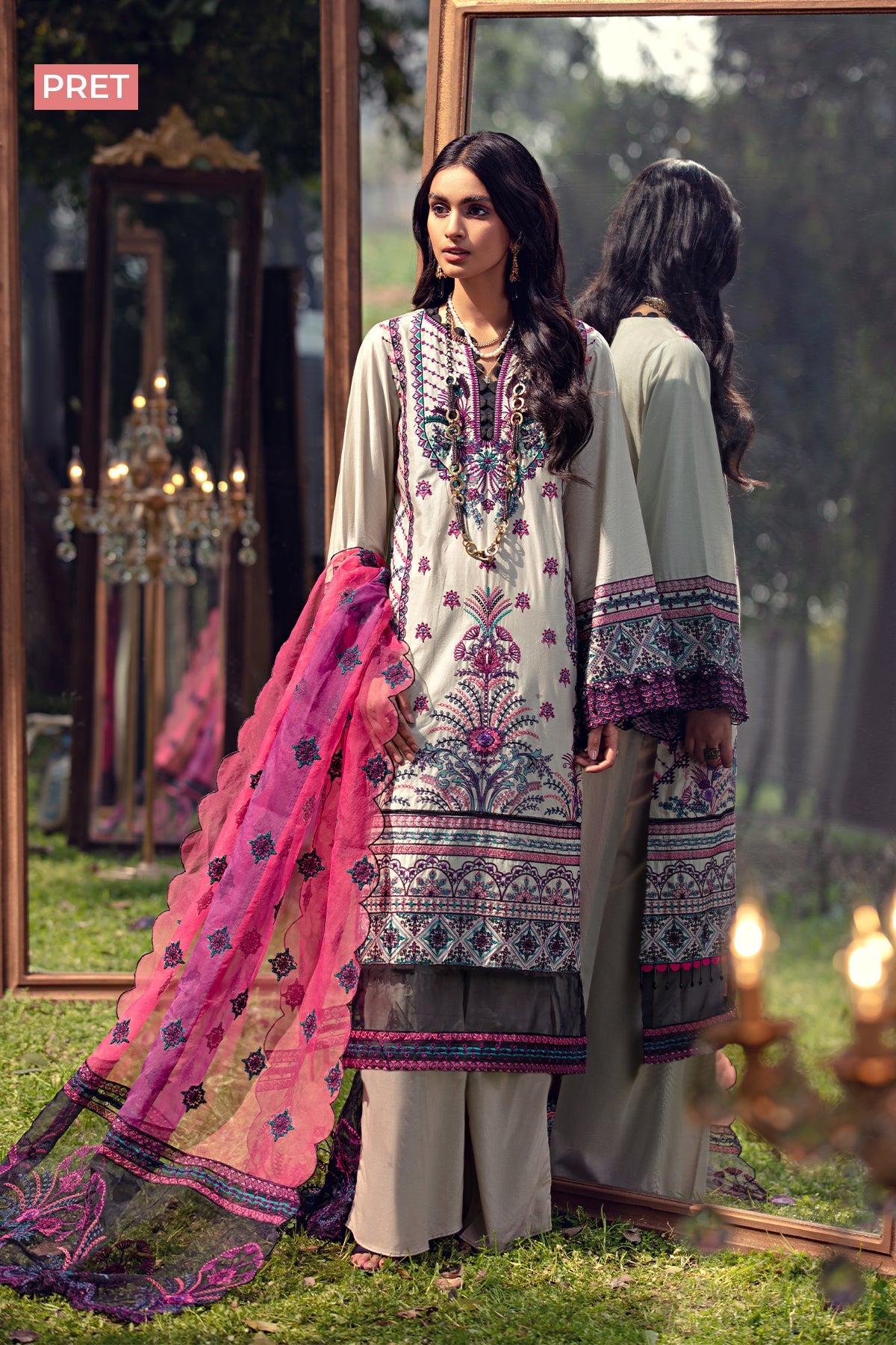 2796-FRENCH-GRAY EMBROIDERED LAWN STITCHED