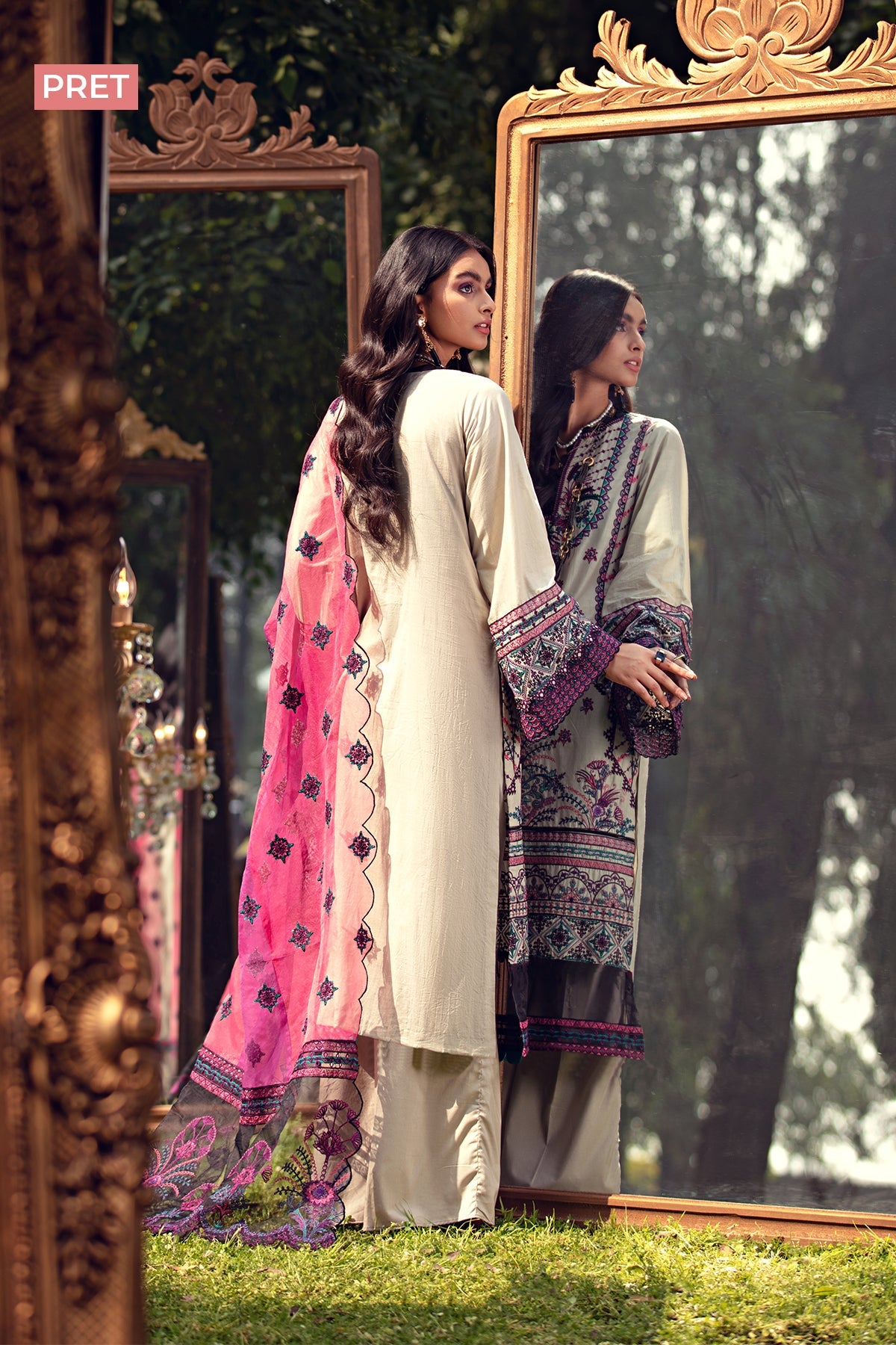 2796-FRENCH-GRAY EMBROIDERED LAWN STITCHED