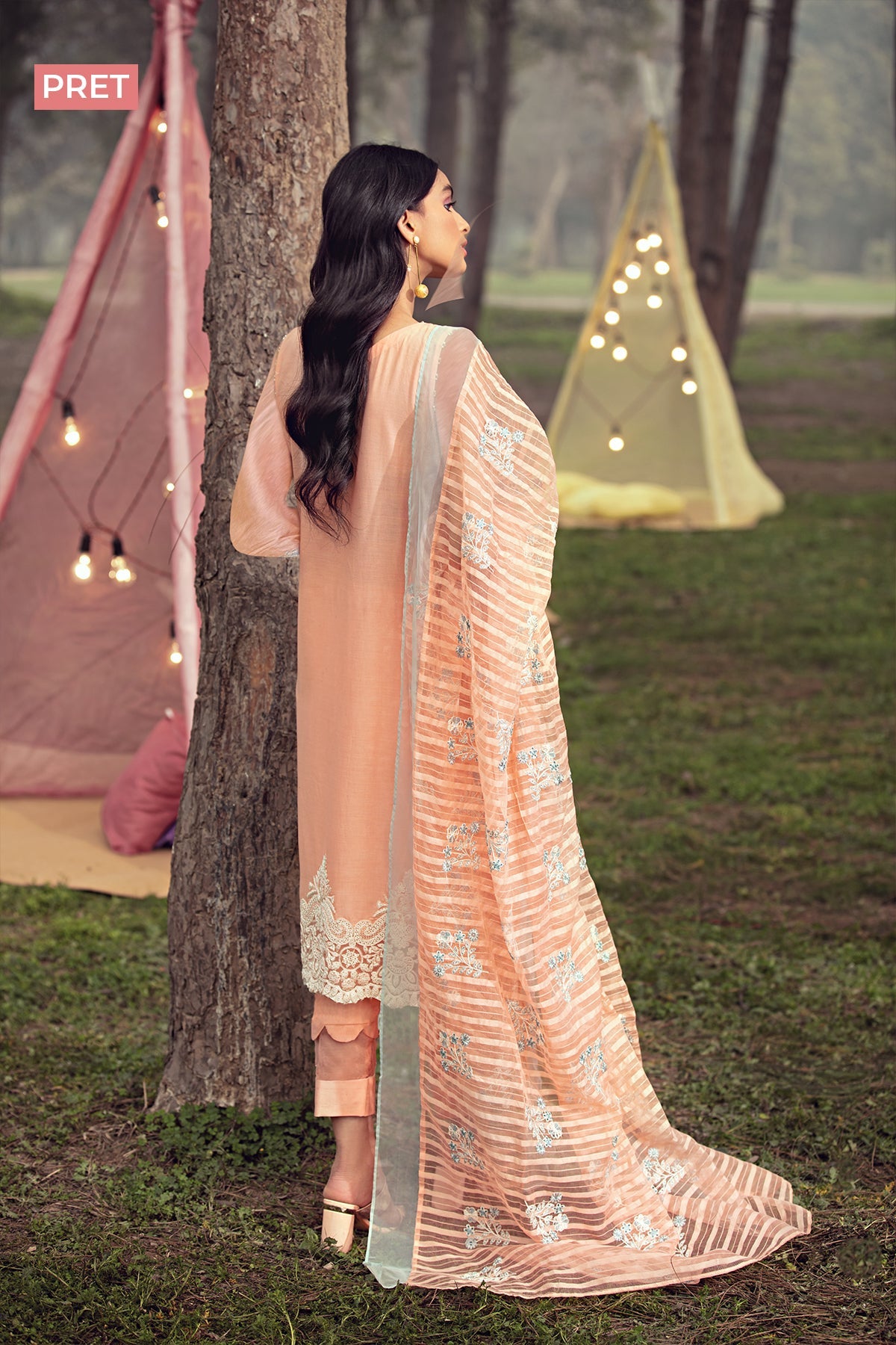 2807-LIGHT-SALMON EMBROIDERED LAWN STITCHED