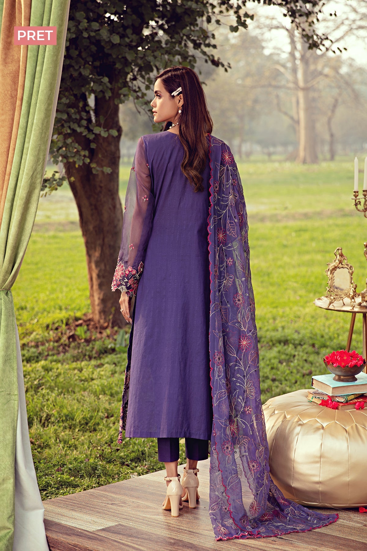 2810-HAZE EMBROIDERED LAWN STITCHED