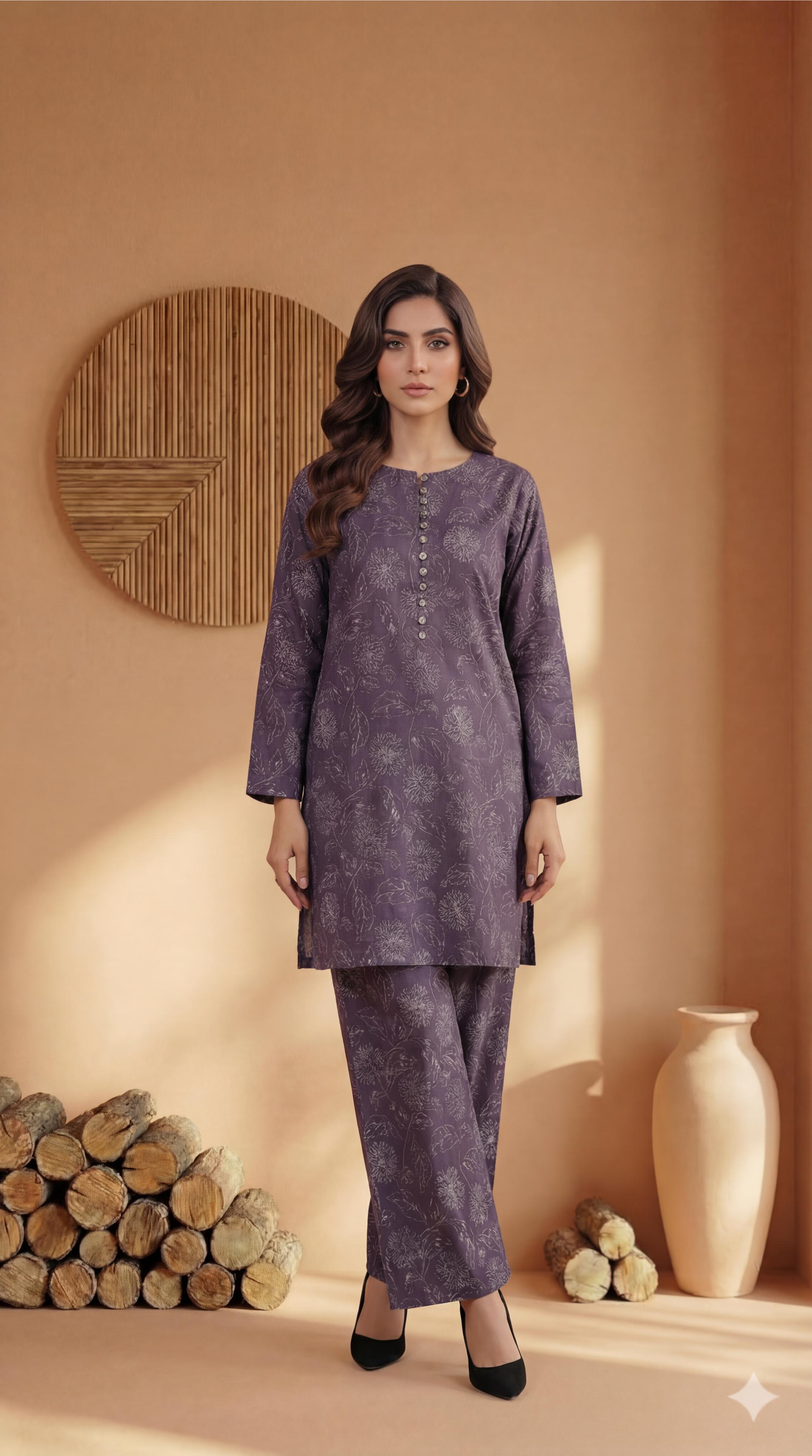 ZAR001-DIGITAL PRINTED COTTON LAWN  2 PIECE