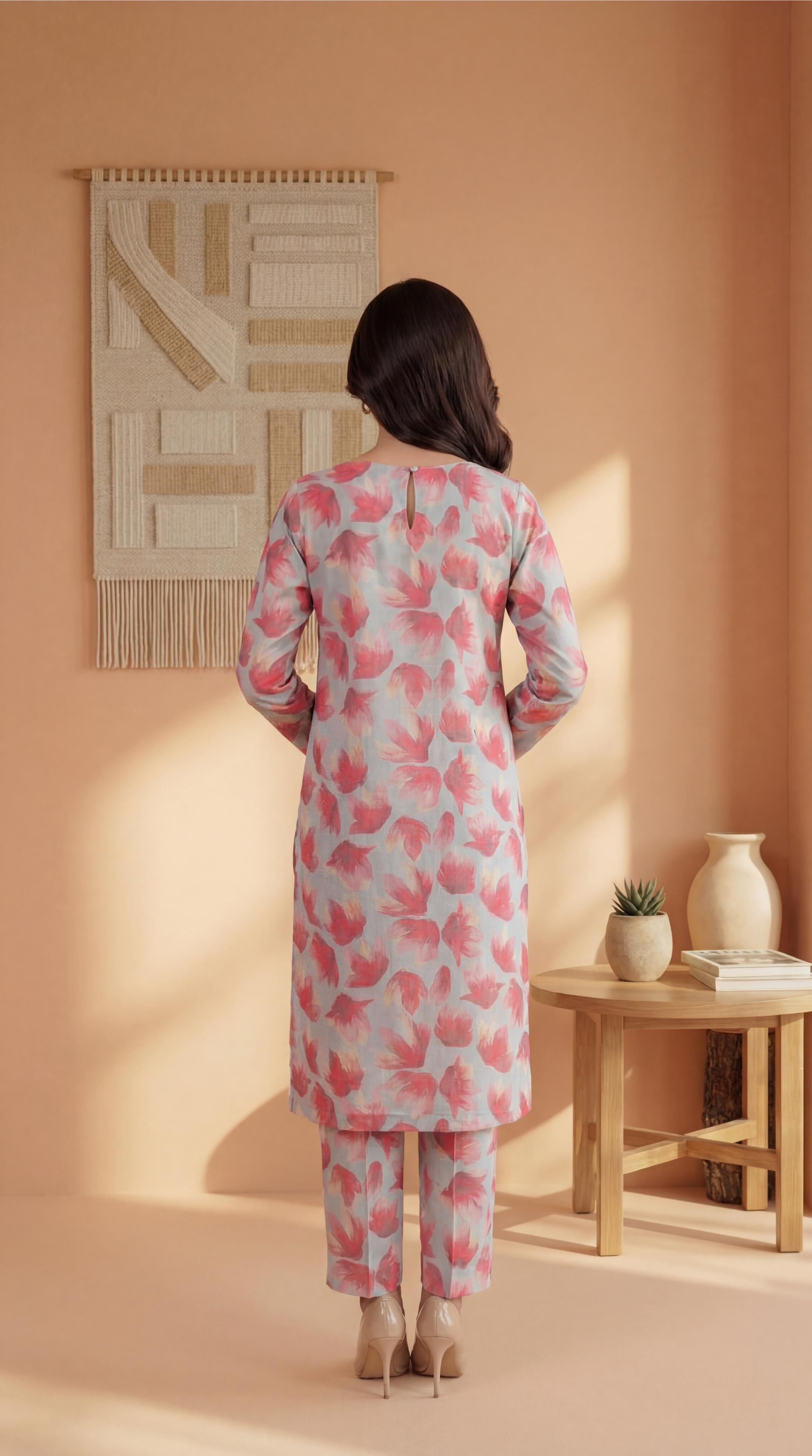 ZAR013-DIGITAL PRINTED COTTON LAWN  2 PIECE