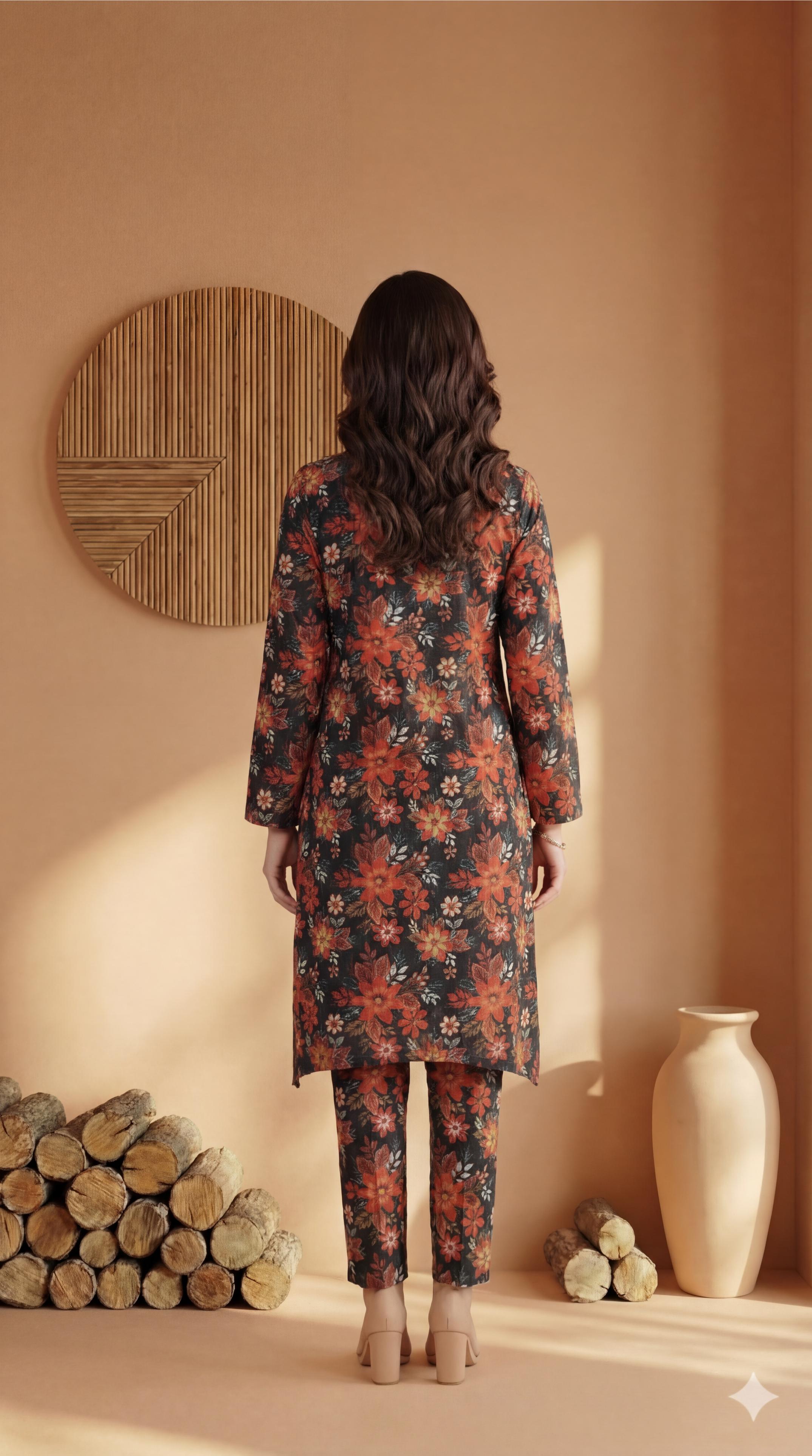 ZAR009-DIGITAL PRINTED COTTON LAWN  2 PIECE