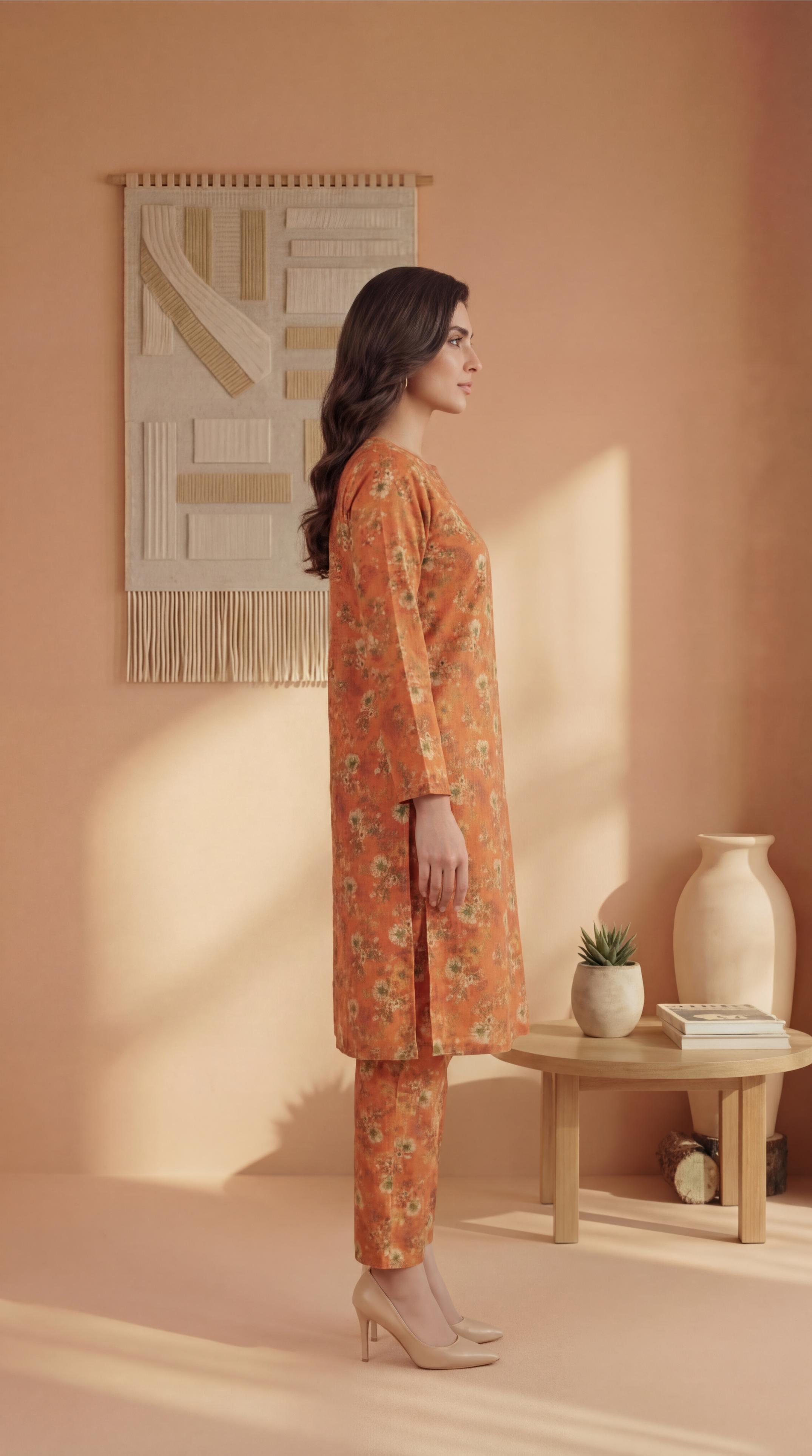 ZAR007-DIGITAL PRINTED COTTON LAWN  2 PIECE