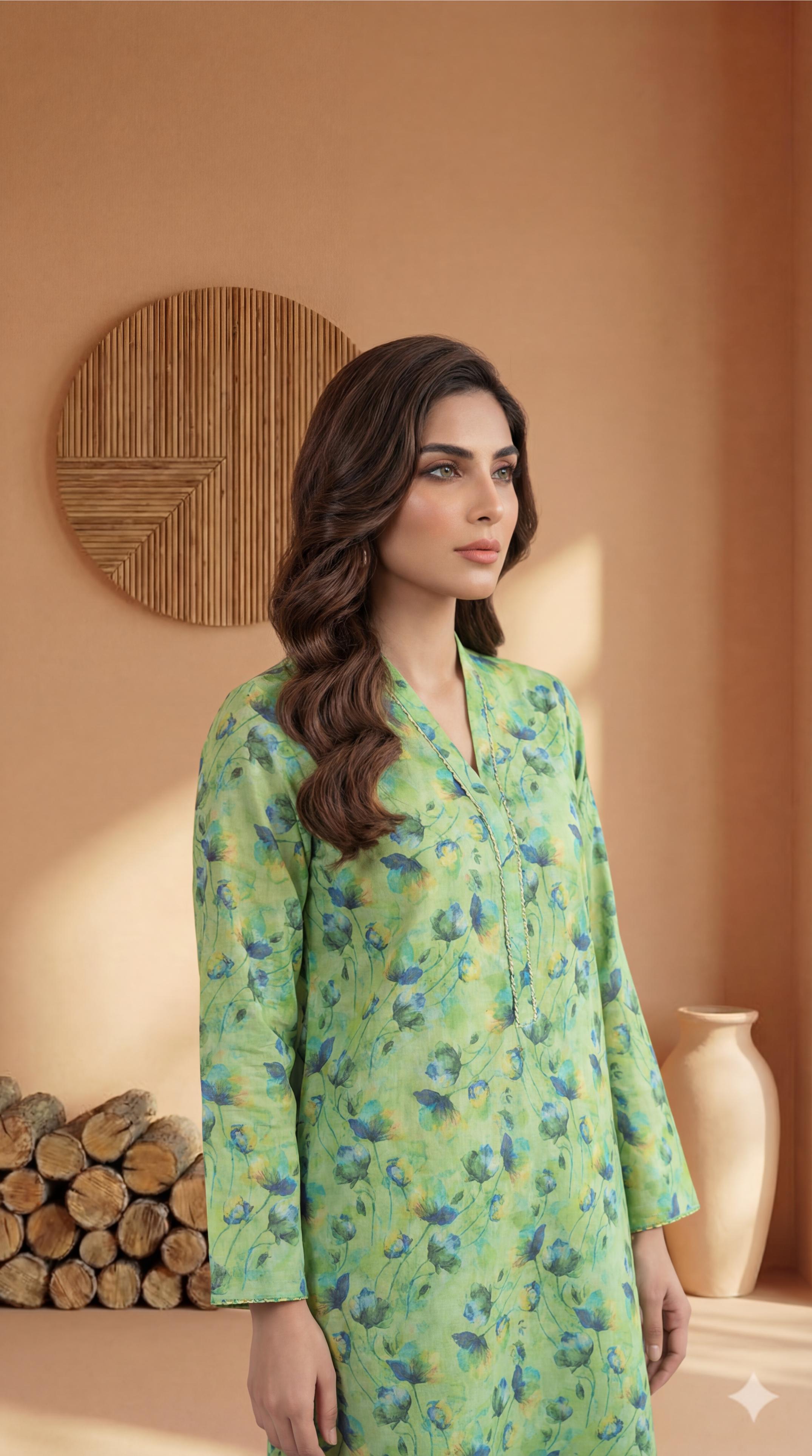 ZAR006-DIGITAL PRINTED COTTON LAWN  2 PIECE