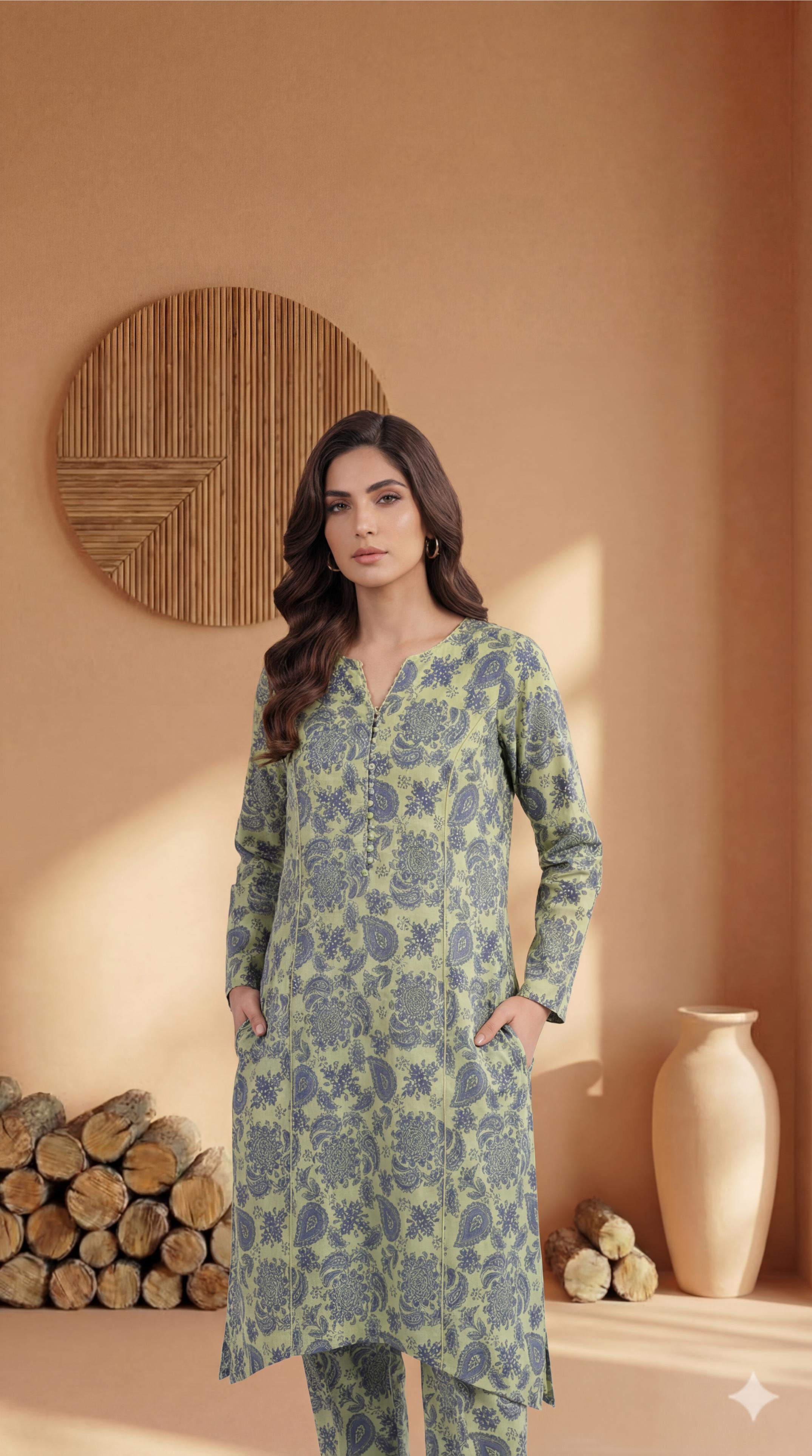 ZAR002-DIGITAL PRINTED COTTON LAWN  2 PIECE