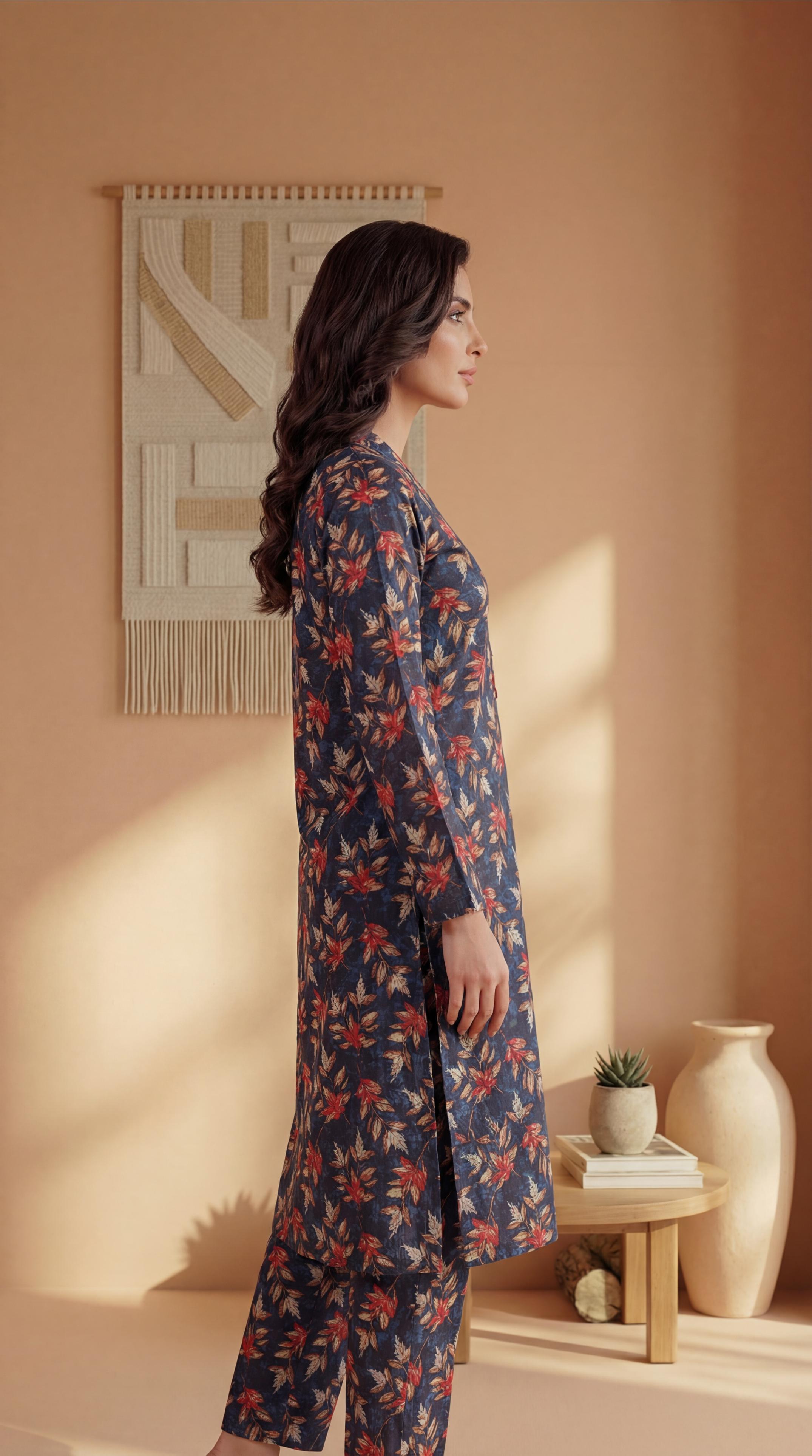 ZAR030-DIGITAL PRINTED COTTON LAWN  2 PIECE