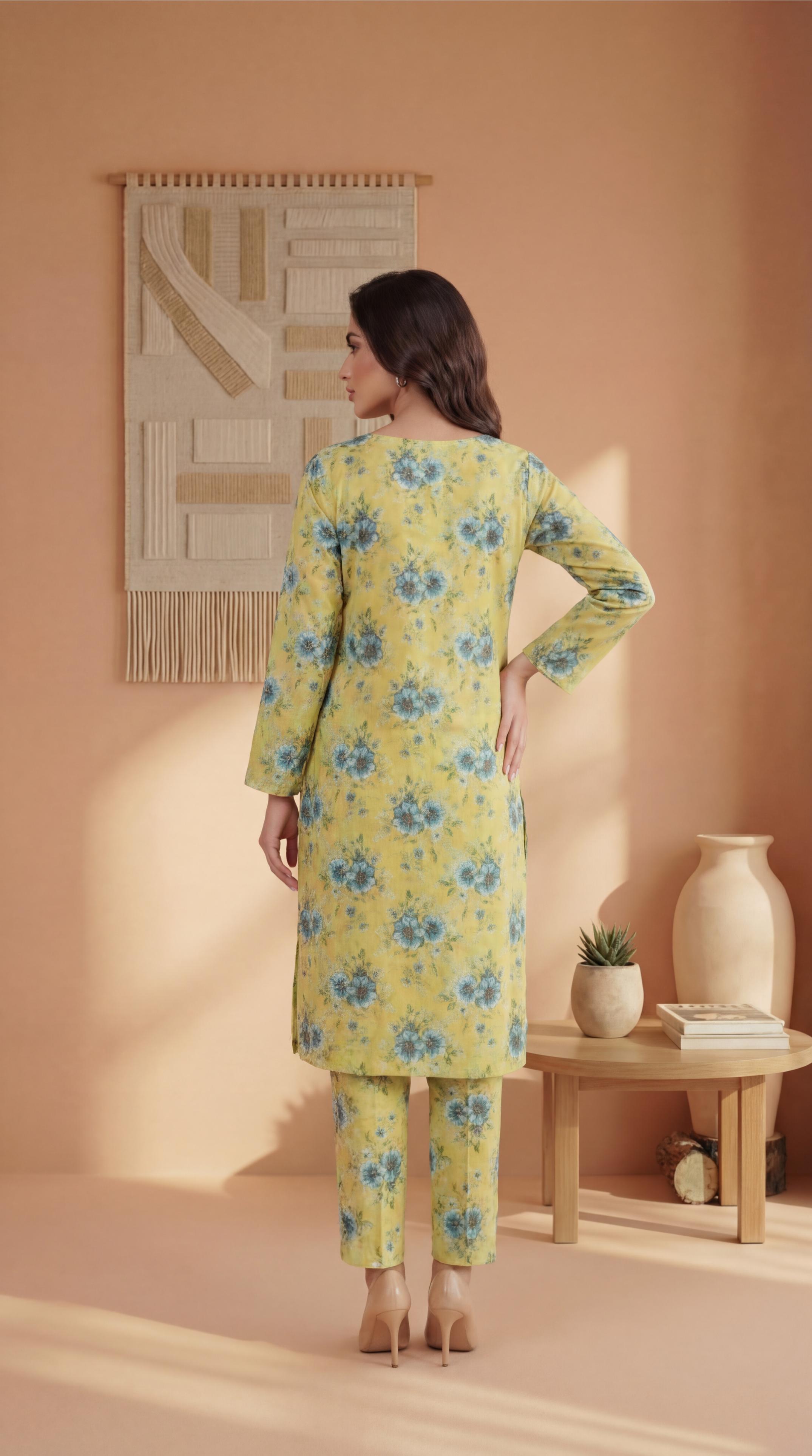 ZAR027-DIGITAL PRINTED COTTON LAWN  2 PIECE