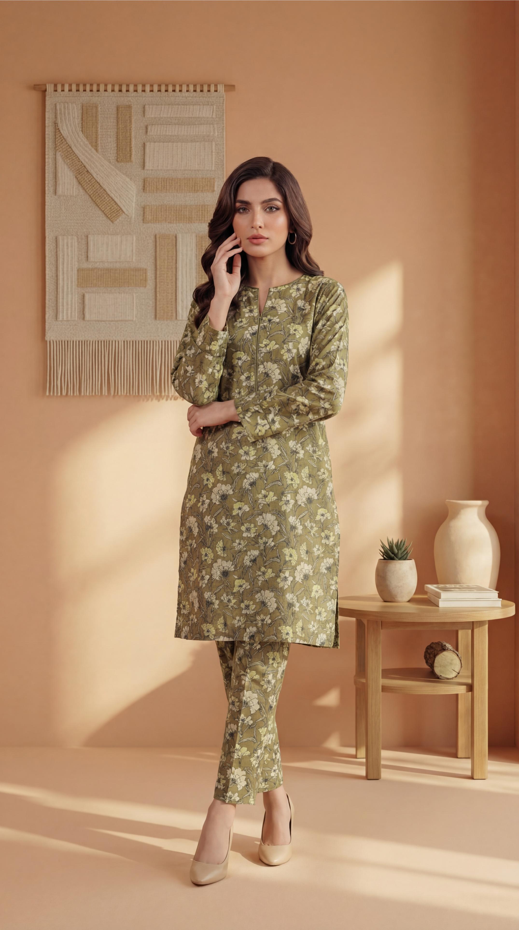 ZAR025-DIGITAL PRINTED COTTON LAWN  2 PIECE