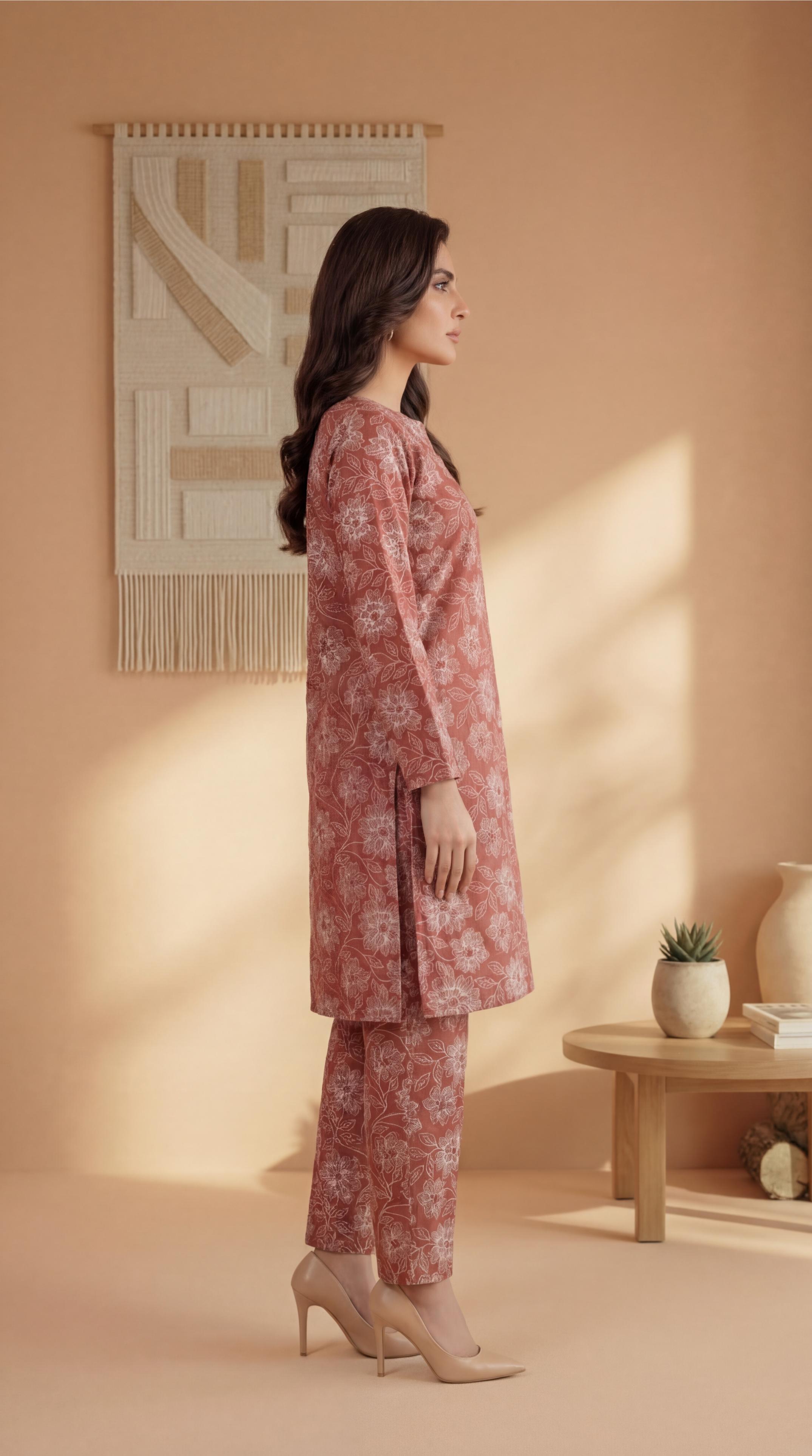 ZAR021-DIGITAL PRINTED COTTON LAWN  2 PIECE
