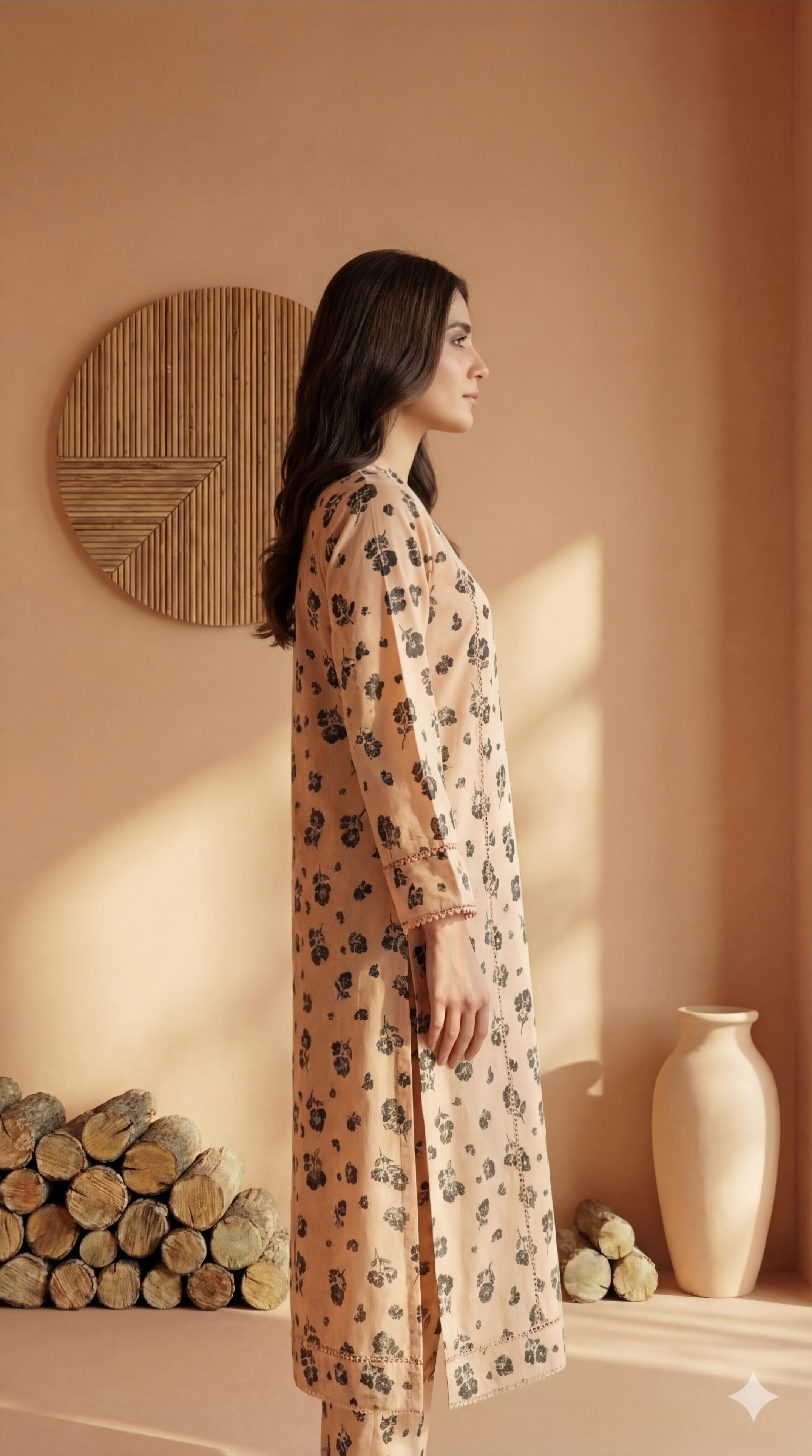 ZAR017-DIGITAL PRINTED COTTON LAWN  2 PIECE
