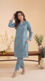 ZAR055-DIGITAL PRINTED COTTON LAWN  2 PIECE