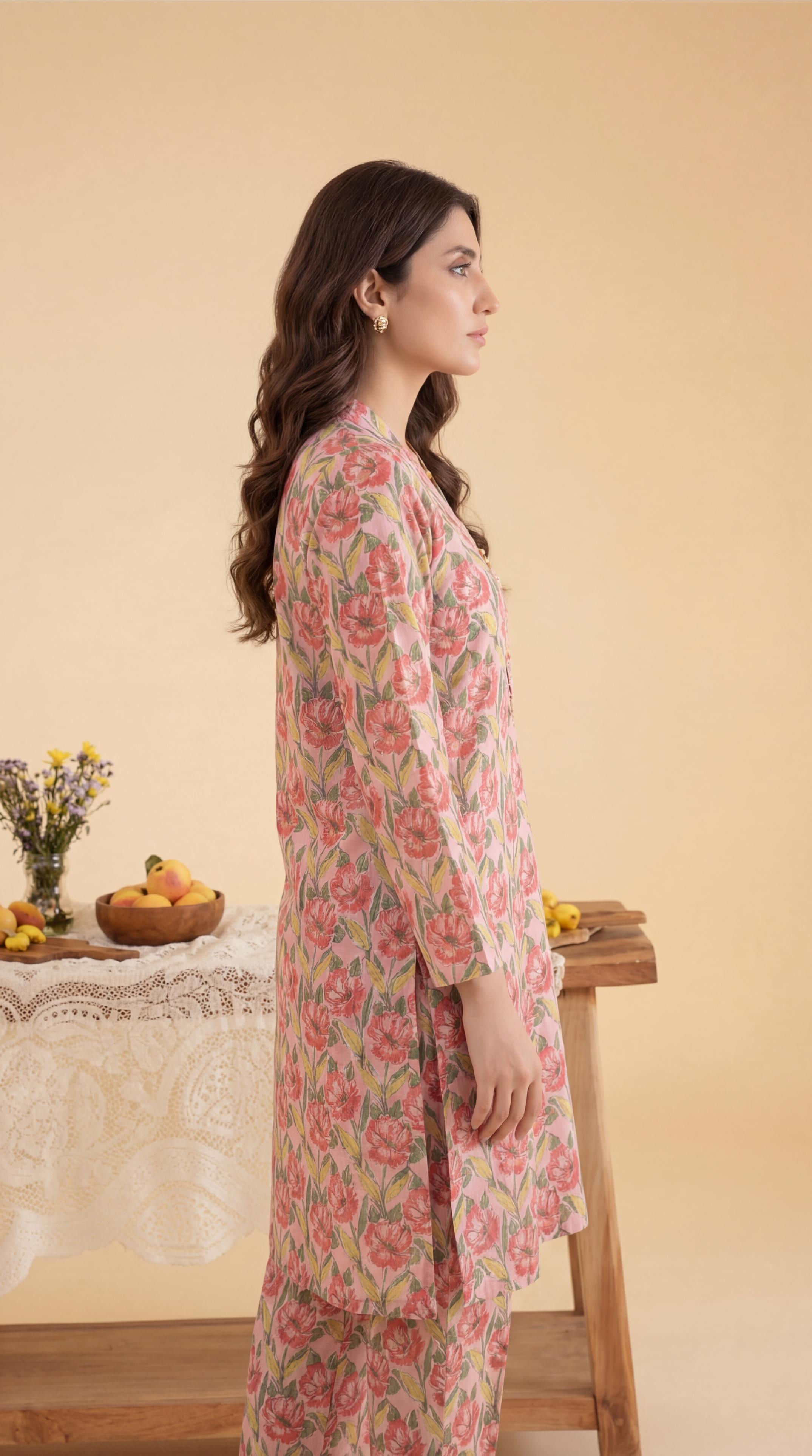 ZAR053-DIGITAL PRINTED COTTON LAWN  2 PIECE