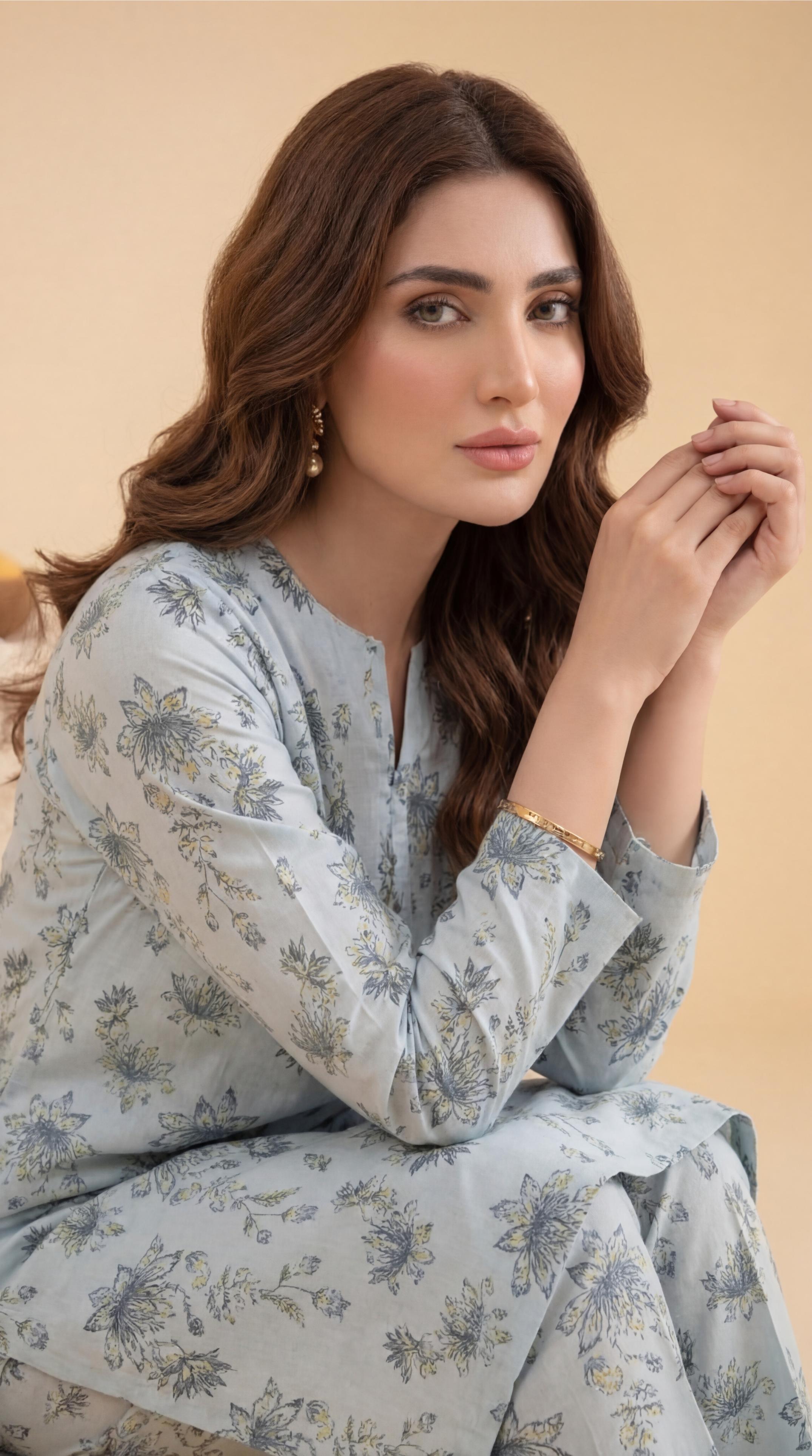 ZAR058-DIGITAL PRINTED COTTON LAWN  2 PIECE