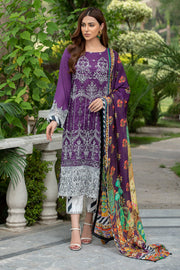 2591-DEEP-LILAC EMBROIDERED LAWN UNSTITCHED