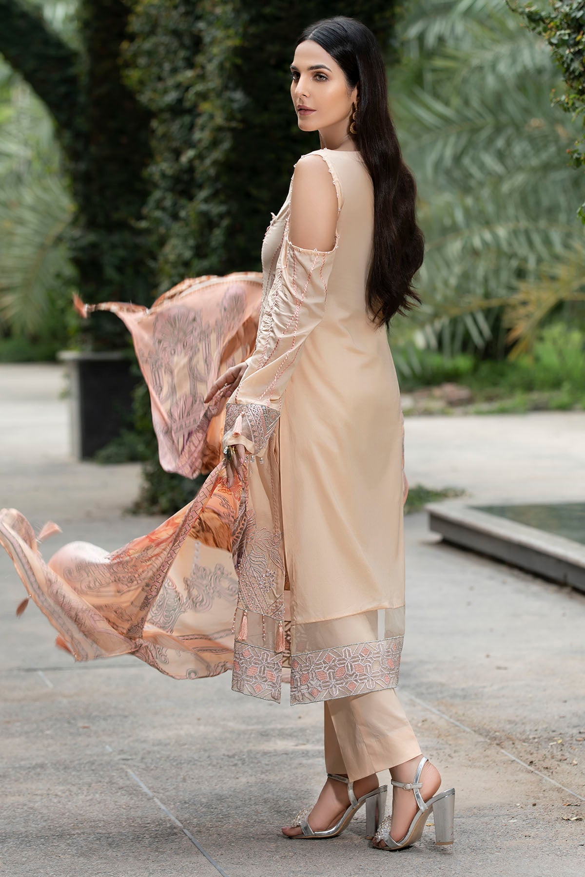 2590-SALMON EMBROIDERED LAWN UNSTITCHED