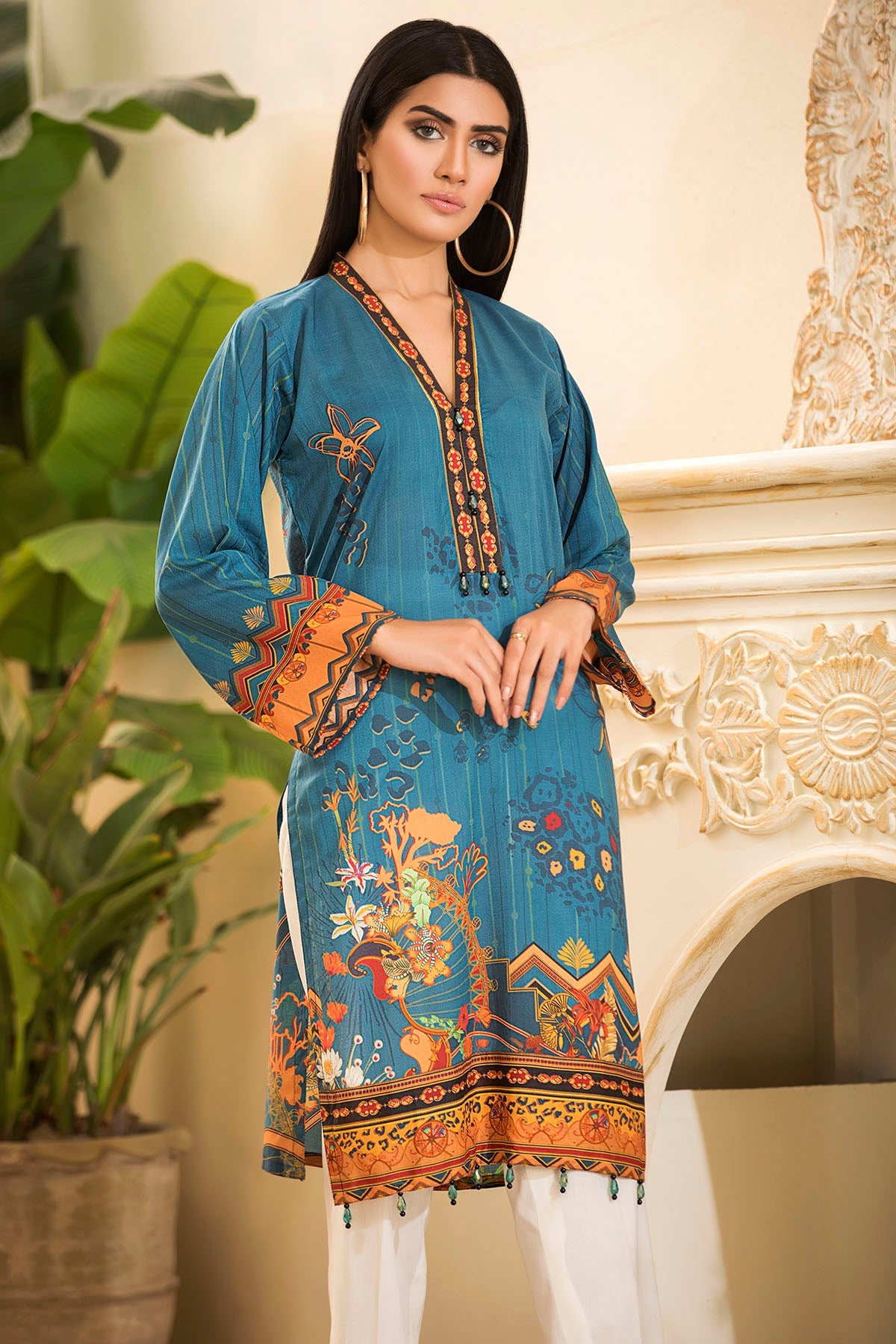 2540-ASTRAL DIGITAL PRINTED LAWN STITCHED