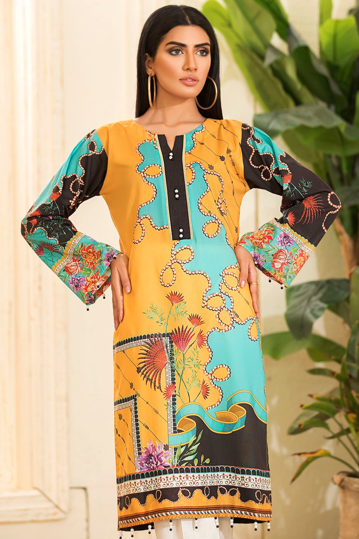 2637-TULIP-TREE DIGITAL PRINTED LAWN STITCHED