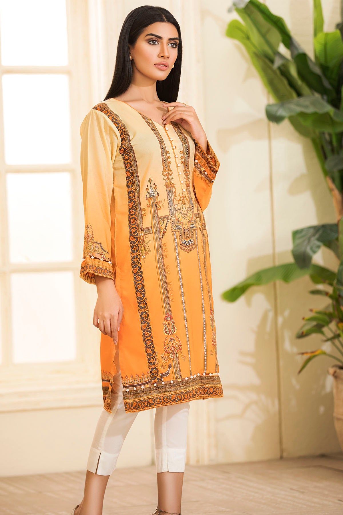 2542-PORSCHE DIGITAL PRINTED LAWN STITCHED