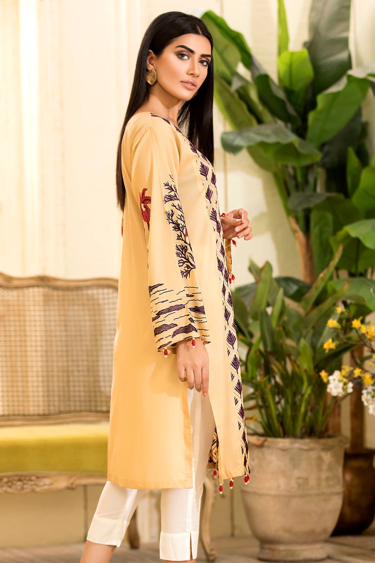 2473-SKIN EMBROIDERED LAWN STITCHED