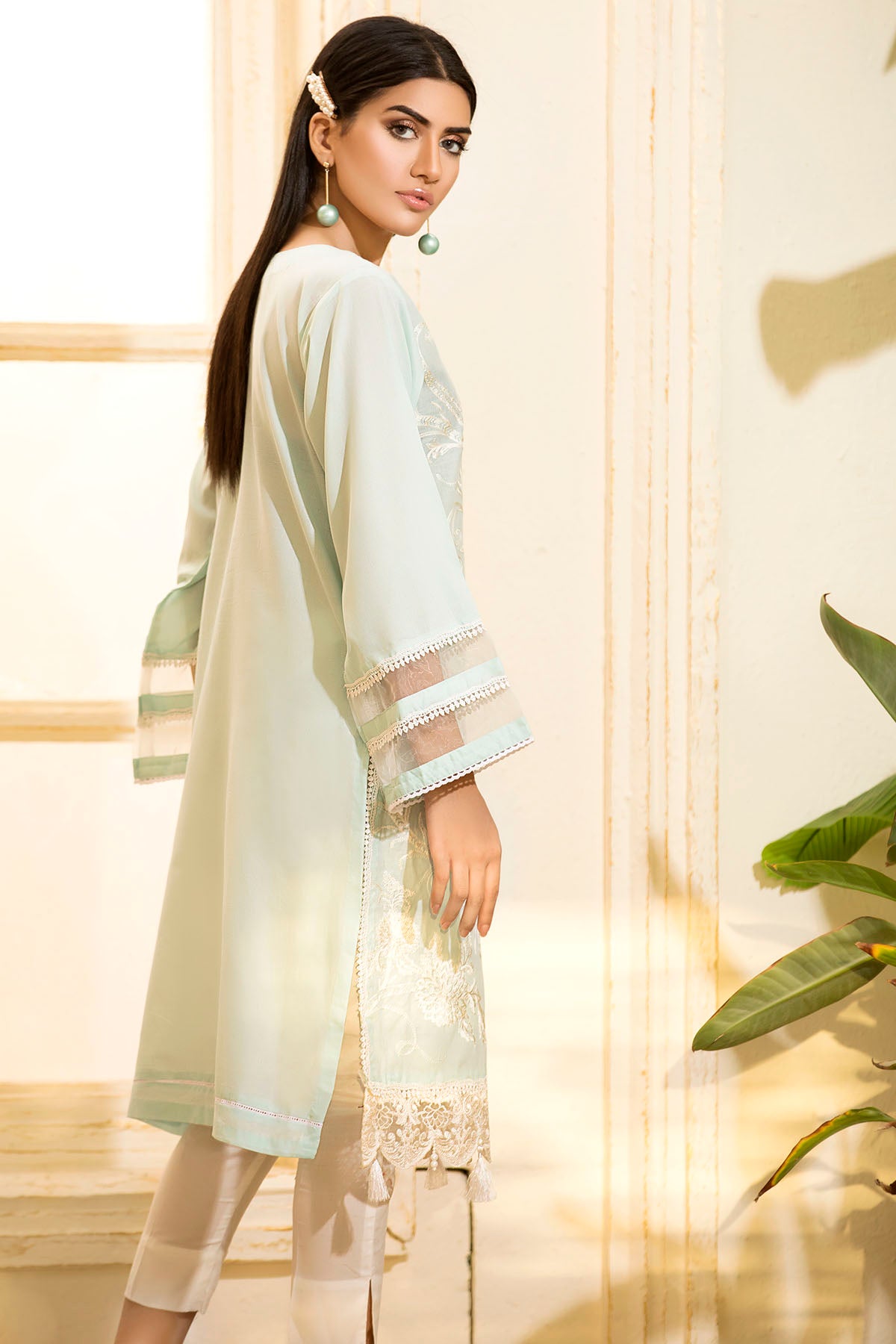 2468-LIGHT-FEROZI EMBROIDERED LAWN STITCHED
