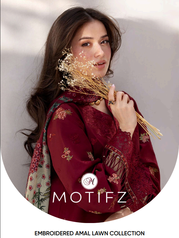 2026 MOTIFZ AMAL EMBROIDERED LAWN VOL 3