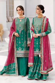 3465-SALAK EMBROIDERED BEMBERG CHIFFON UNSTITCHED