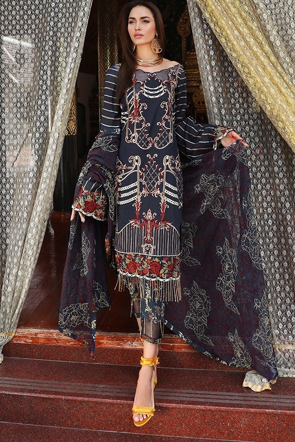 2055-MIDNIGHT-BLUE EMBROIDERED LAWN UNSTITCHED