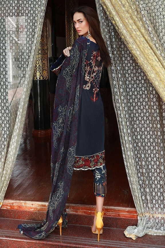 2055-MIDNIGHT-BLUE EMBROIDERED LAWN UNSTITCHED